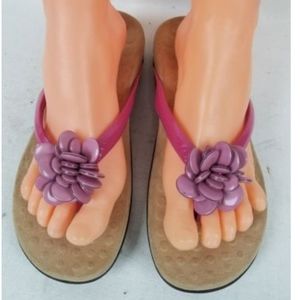 Vionic Fleur Pink Beaded Bow Sandals - Size